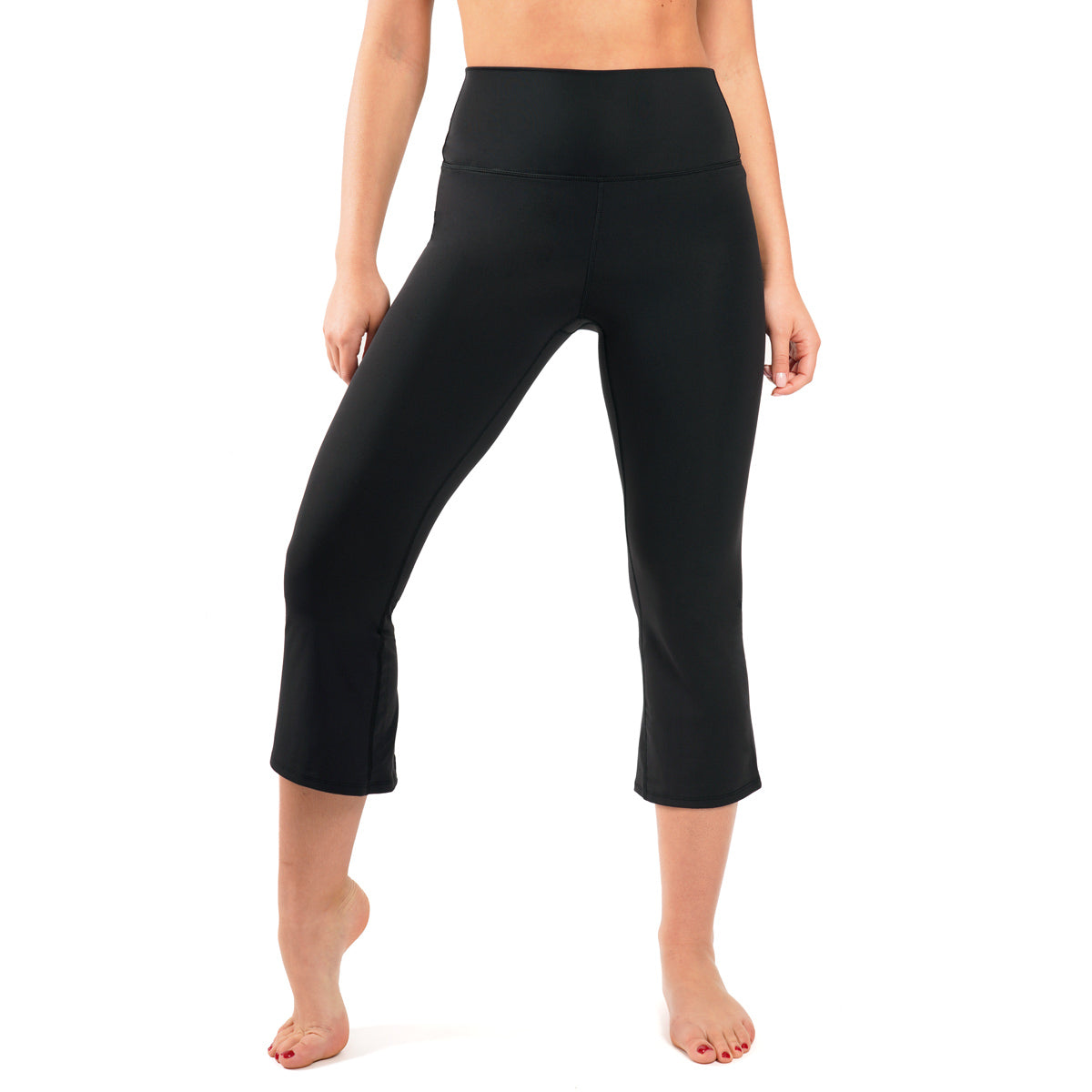Yogalicious by Reflex Women's Nude Tech High Waist Side Pocket 7/8 Ankle  Legging with Curved Yoke