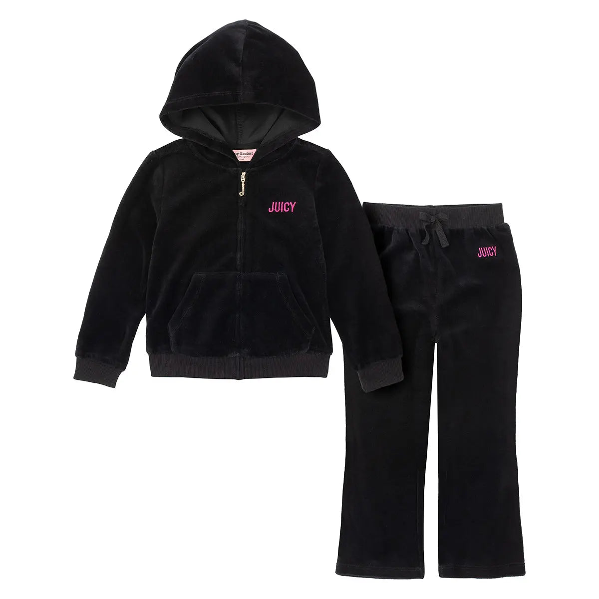 Juicy Couture velour straight leg trackies in black (part of a set