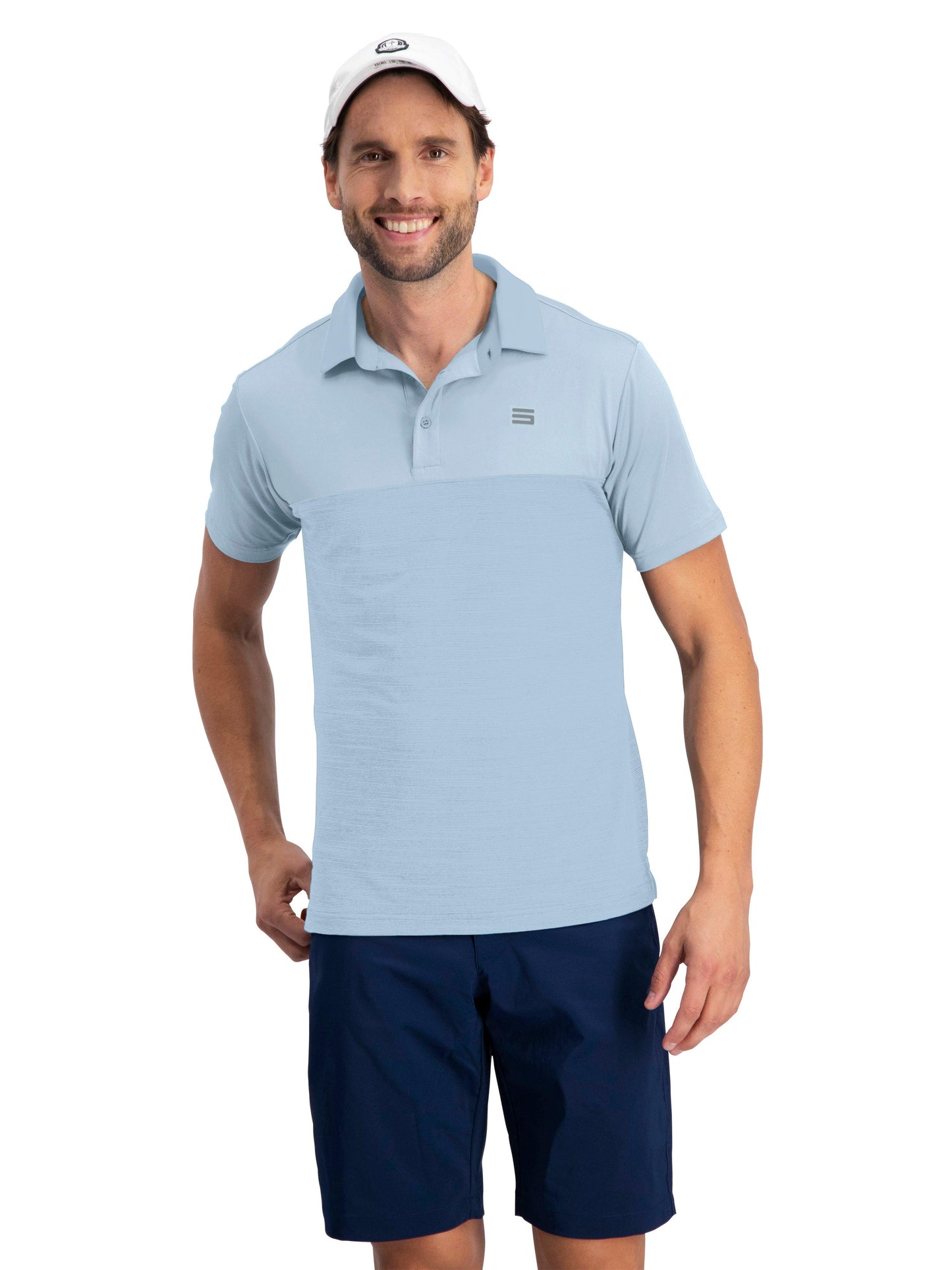 Three Sixty Six Men's Heathered Two-Tone Golf Polo