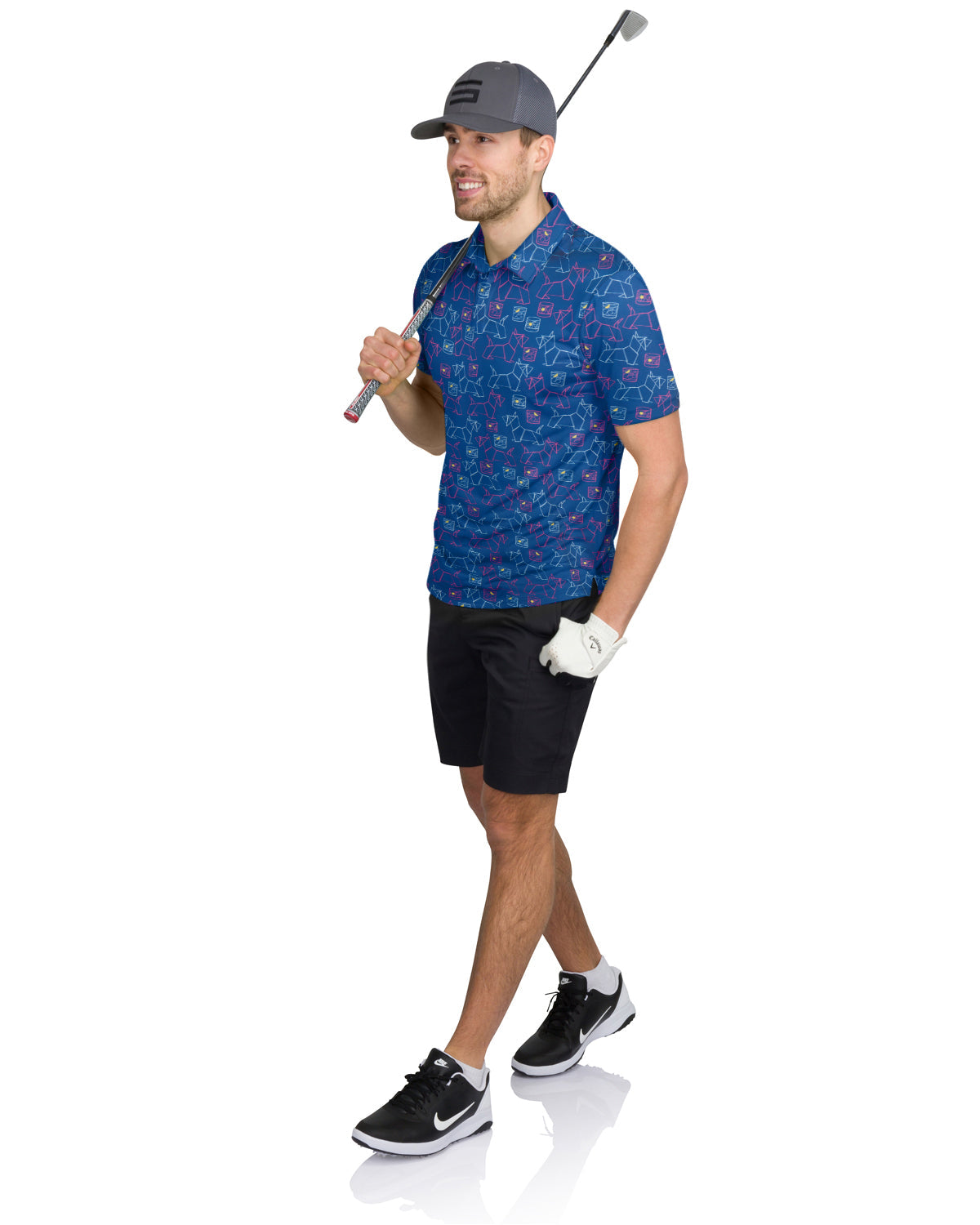 Three Sixty Six Men’s Print Golf Polos