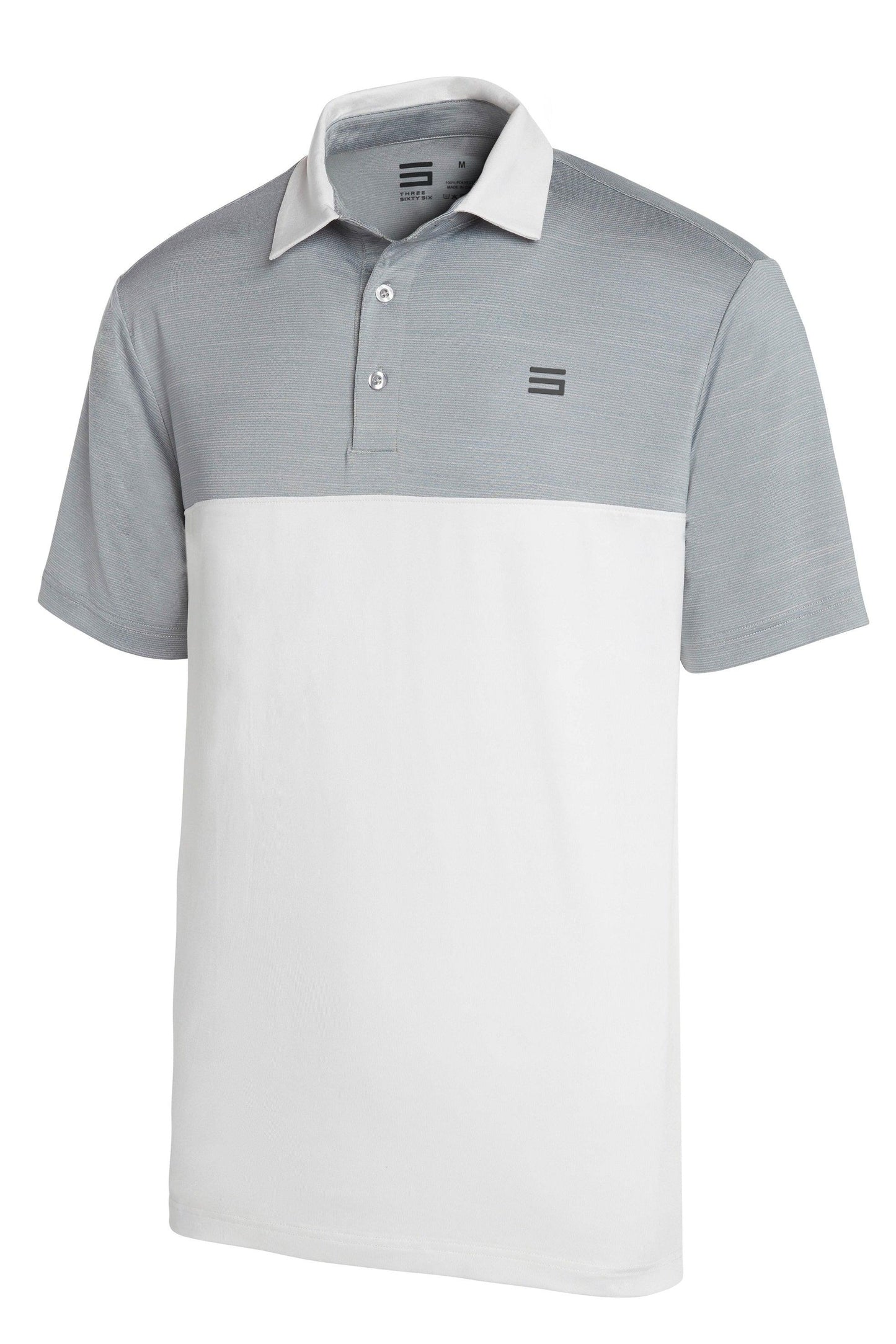 Three Sixty Six Men's Heathered Two-Tone Golf Polo