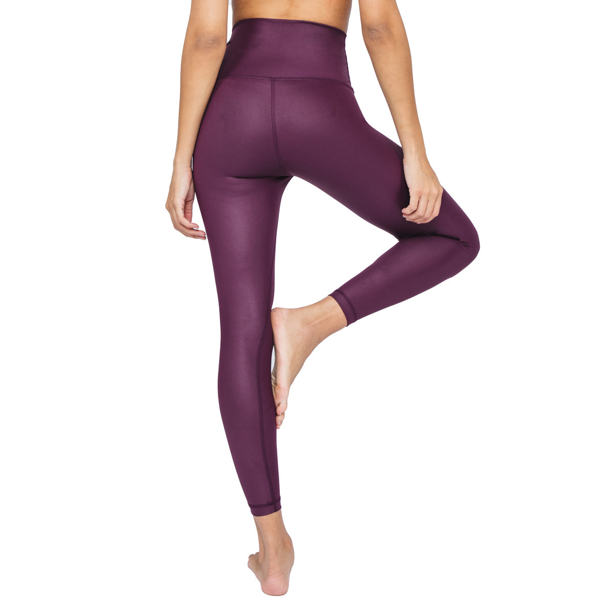 90 Degree By Reflex Interlink Faux Leather High Waist Cire Ankle Legging -  Potent Purple - Large : Target