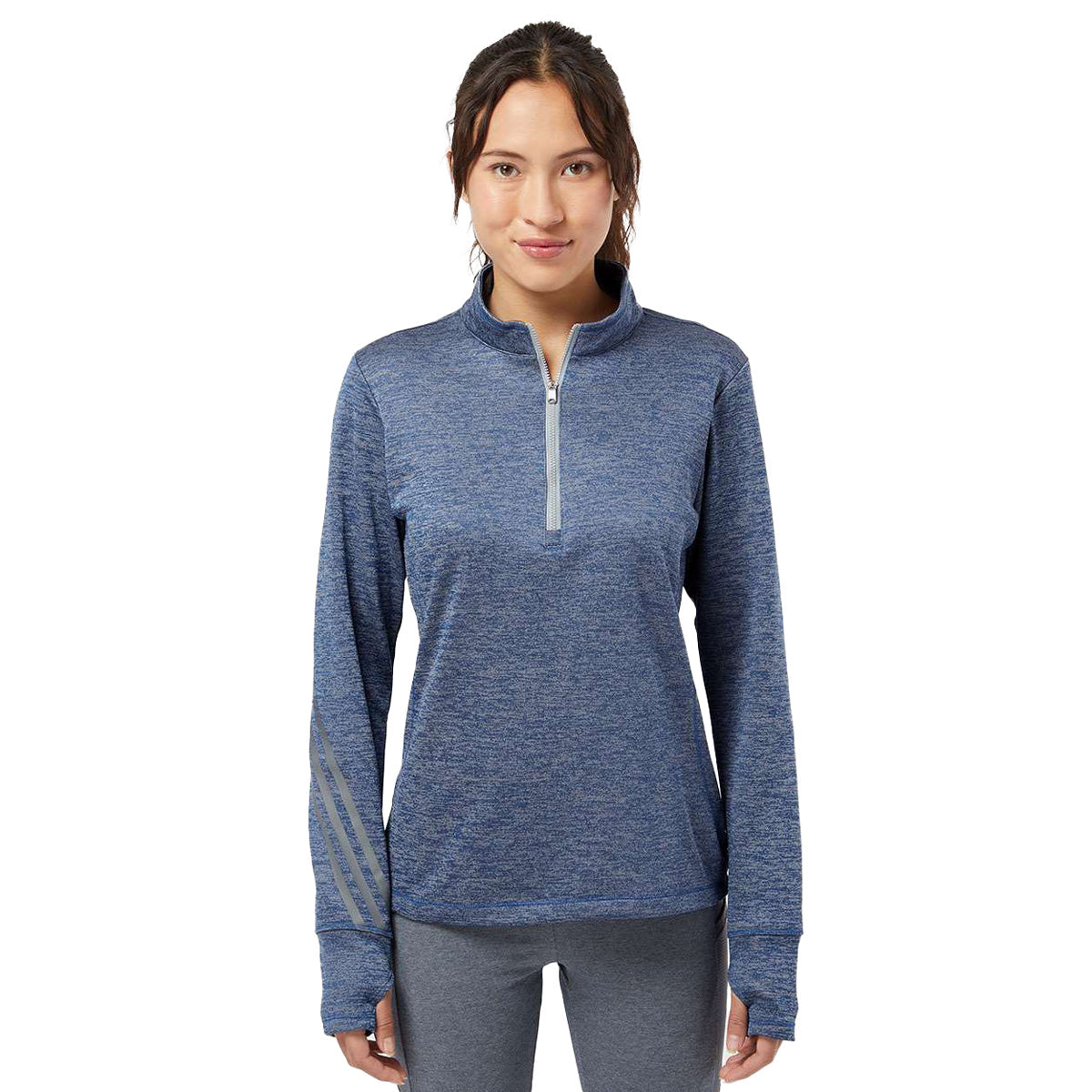 adidas Women's Brushed Terry Heathered Quarter-Zip Pullover – PROOZY