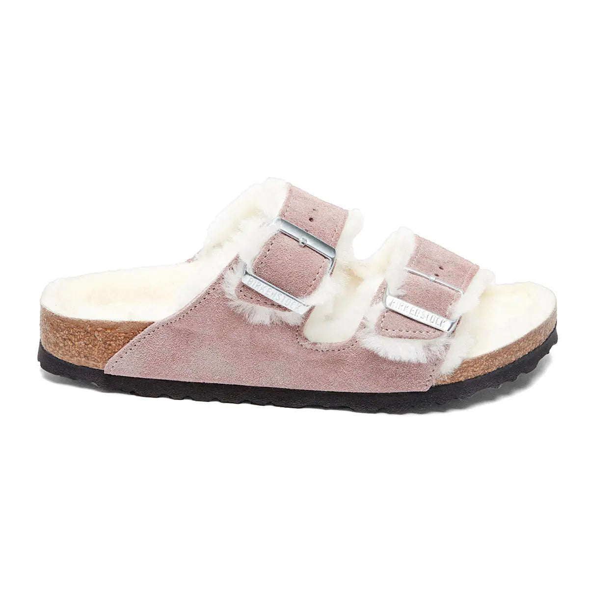 Birkenstock Arizona - Sandales en cuir suédé et peau de mouton