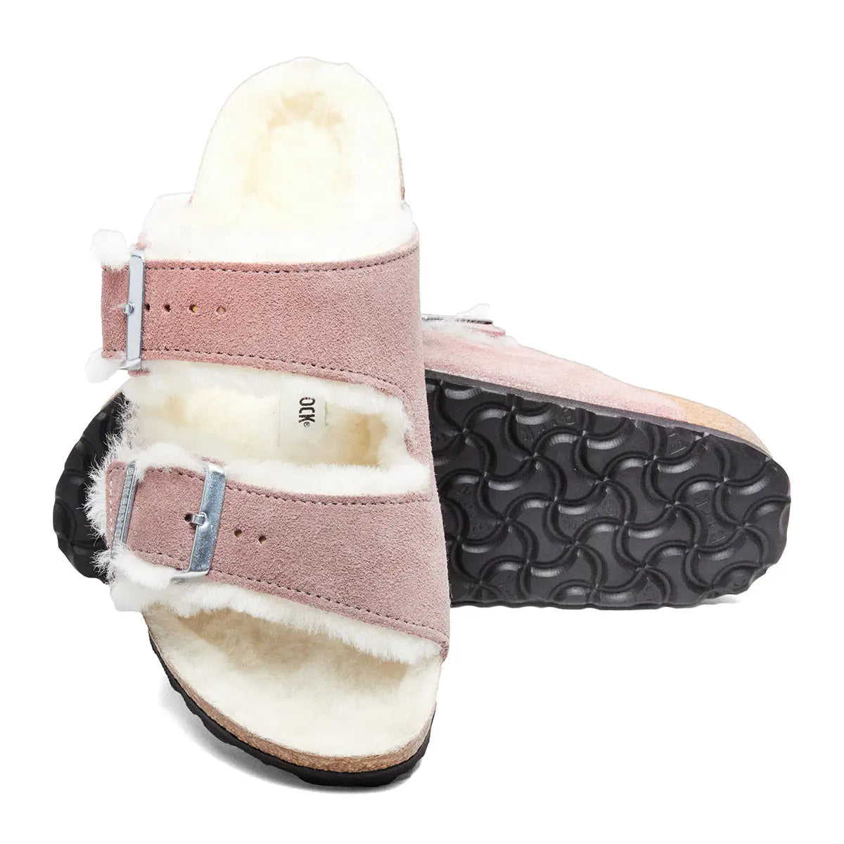 Birkenstock Arizona - Sandales en cuir suédé et peau de mouton