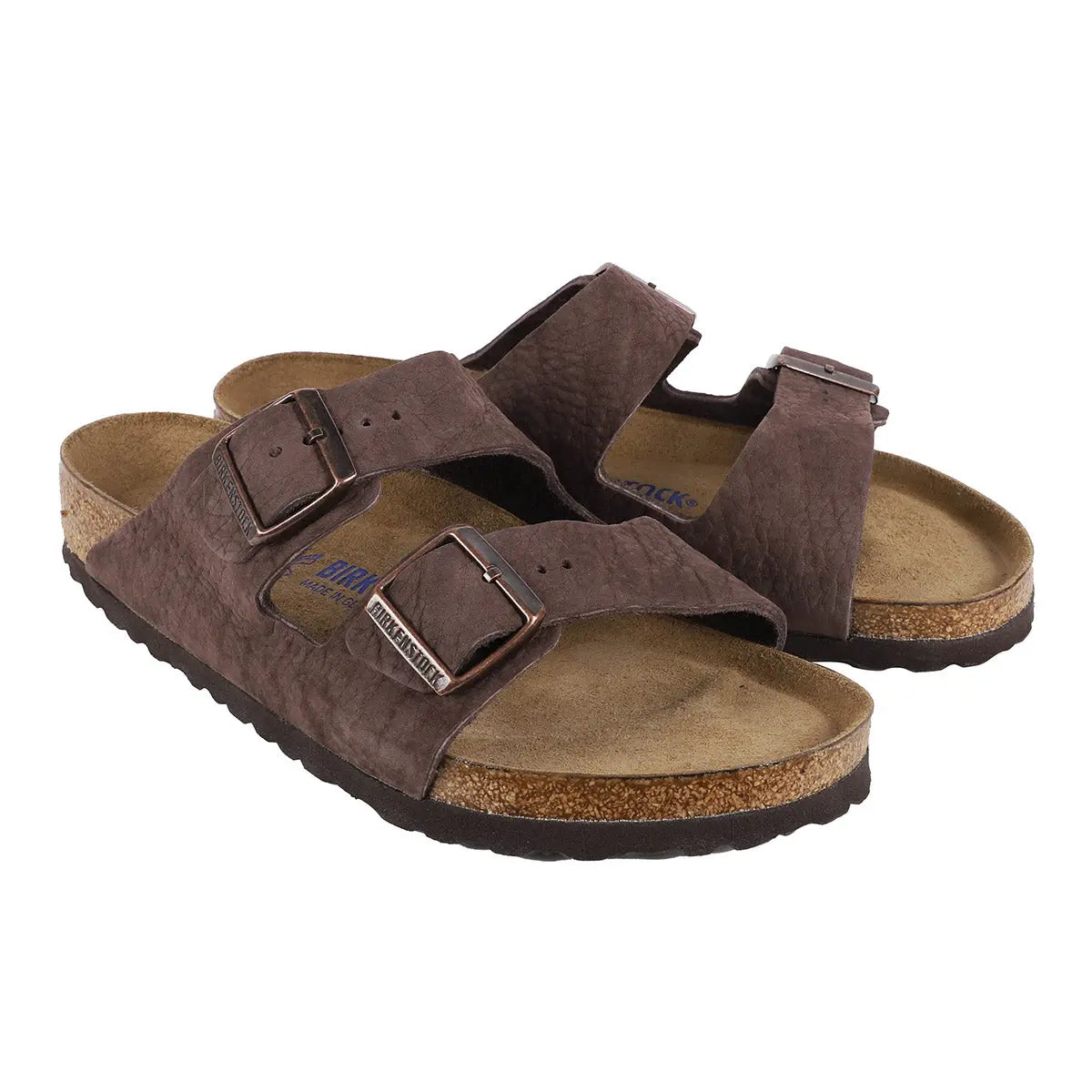 Birkenstock Arizona - Sandales en cuir nubuck à semelle souple