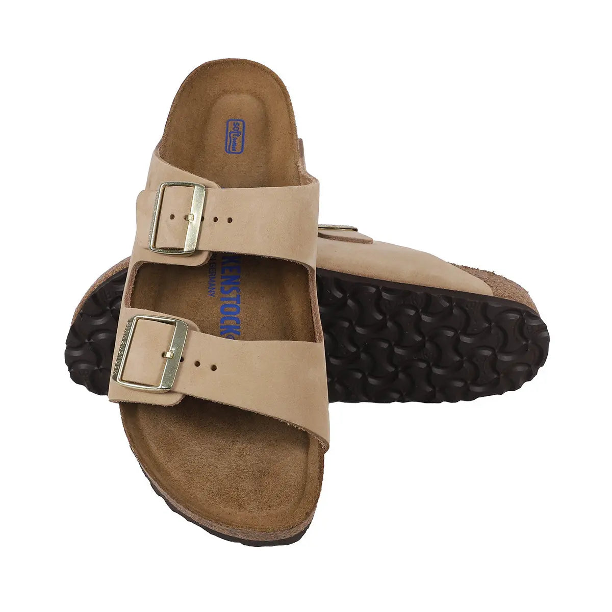 Birkenstock Arizona - Sandales en cuir nubuck à semelle souple