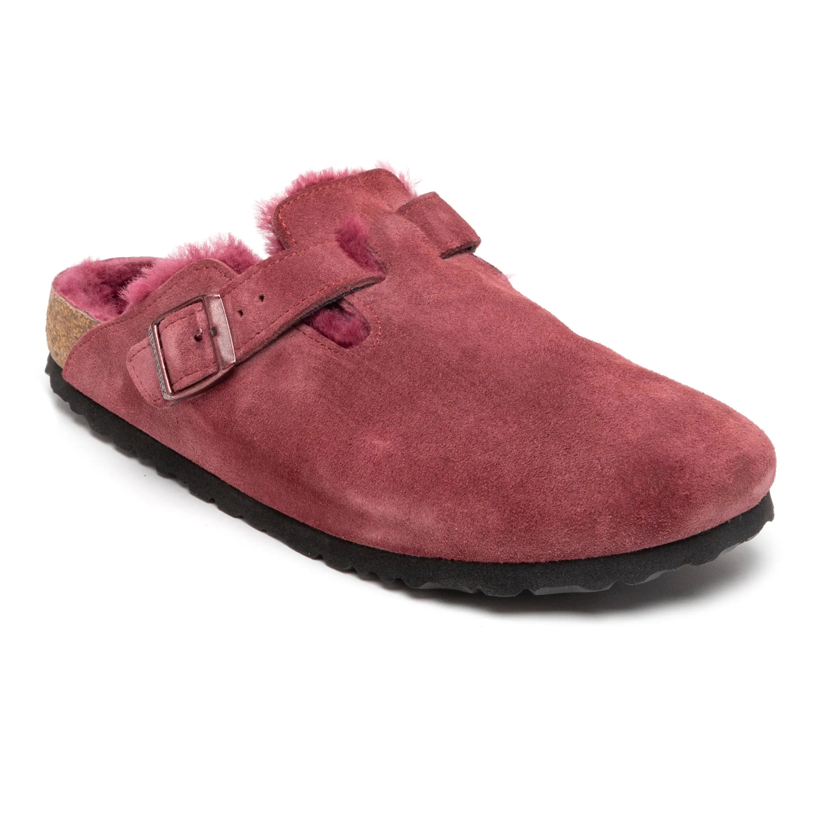 Birkenstock Boston Shearling Suede Clogs Proozy