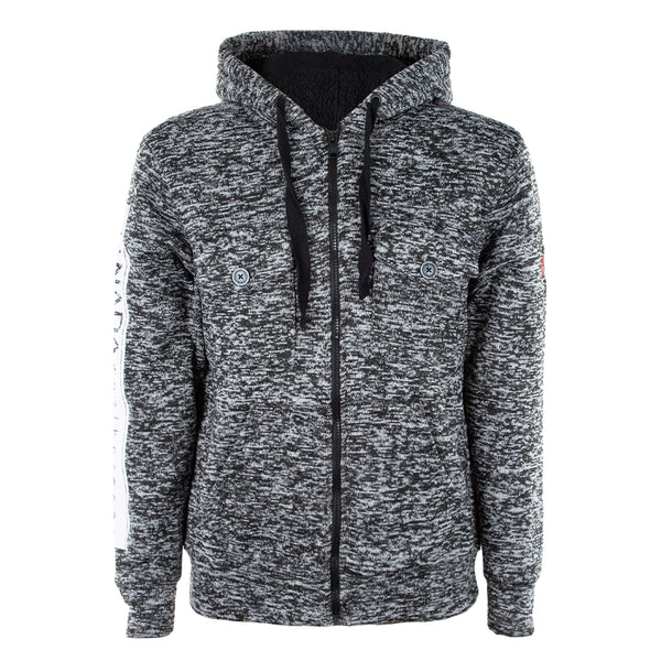 Canada Weather Gear Men s Full Zip Hoodie with Sherpa Lining Grey Large