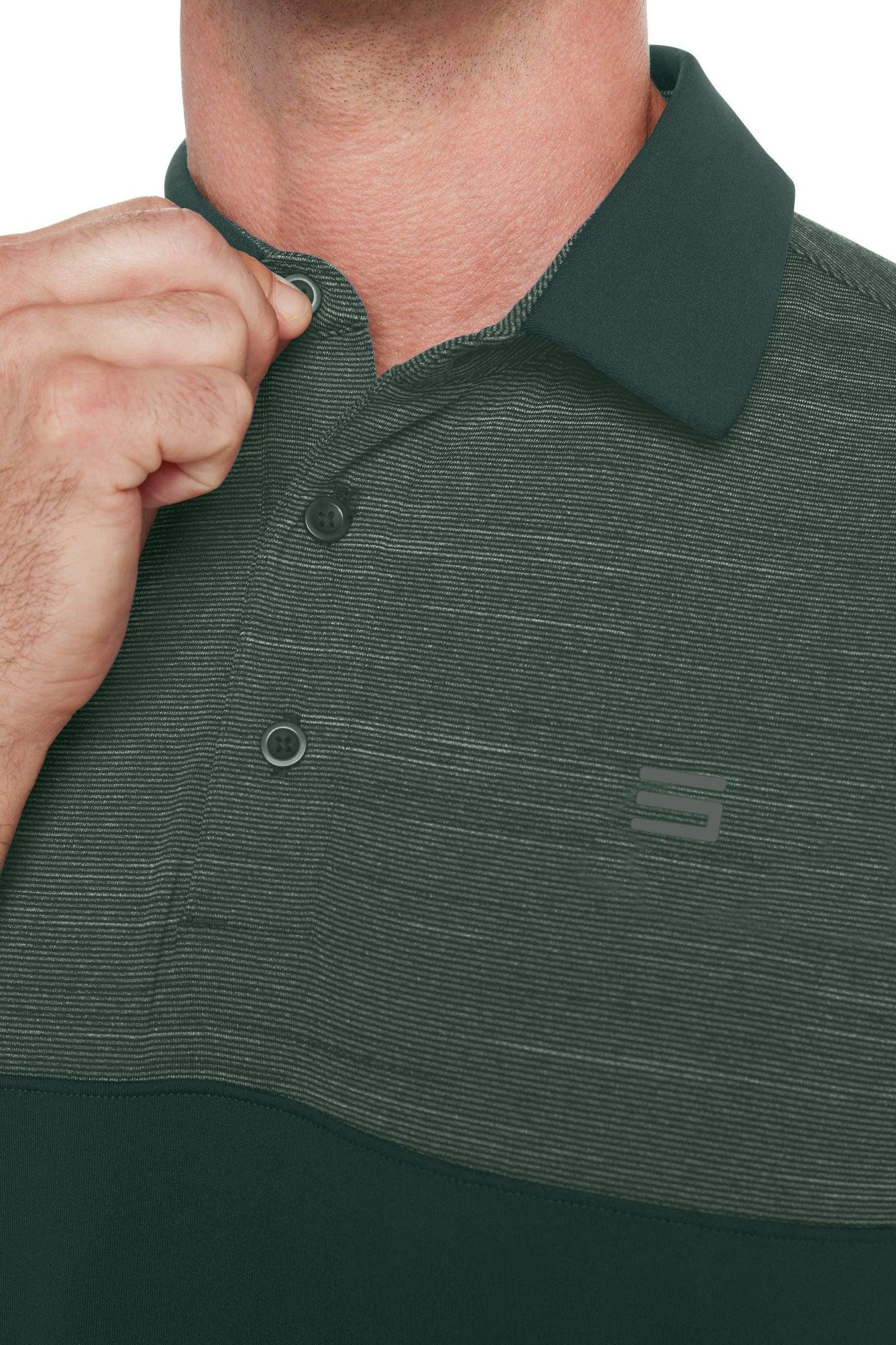 Three Sixty Six Men's Heathered Two-Tone Golf Polo