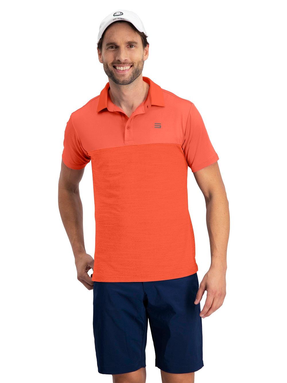 Three Sixty Six Men's Heathered Two-Tone Golf Polo