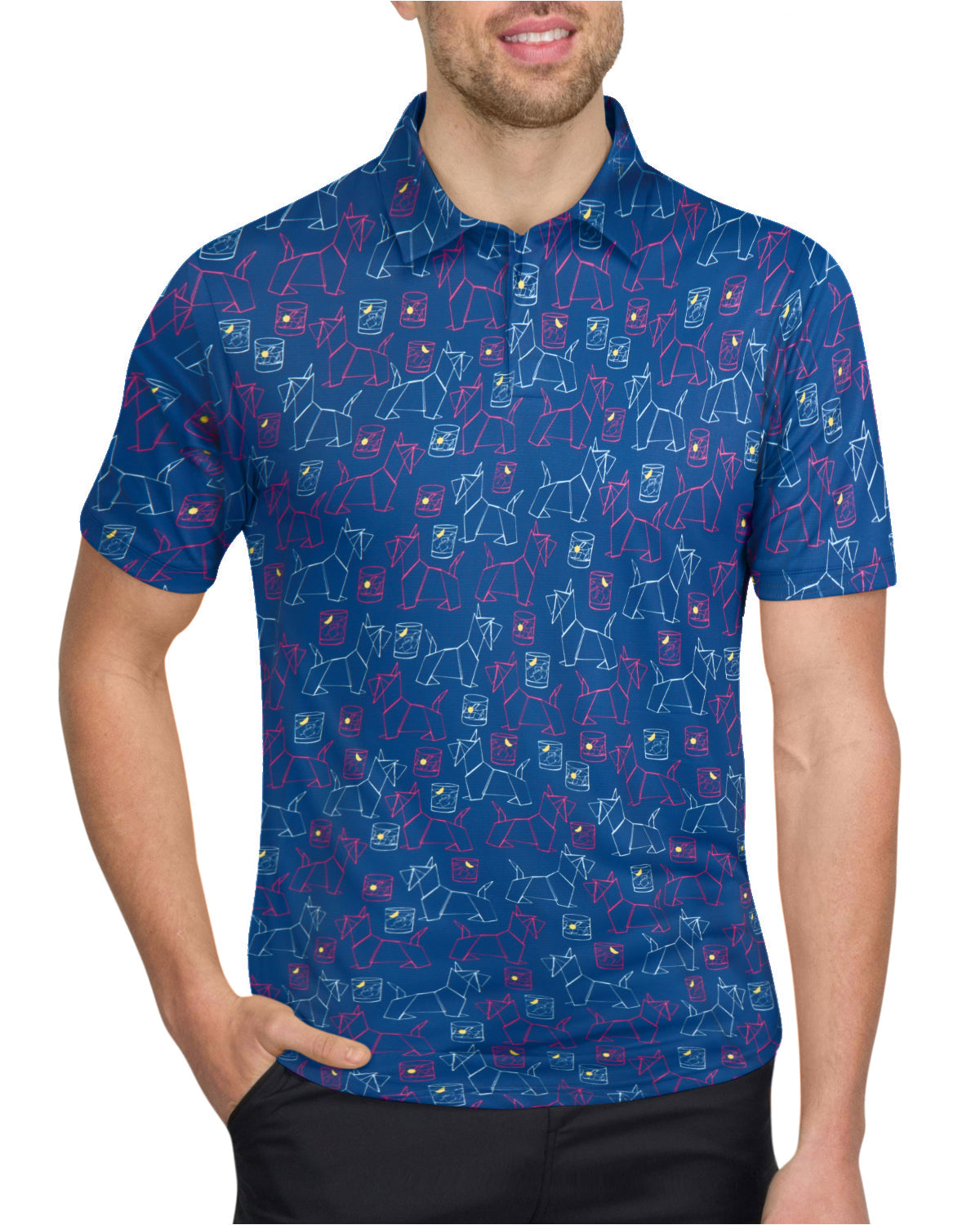 Three Sixty Six Men’s Print Golf Polos