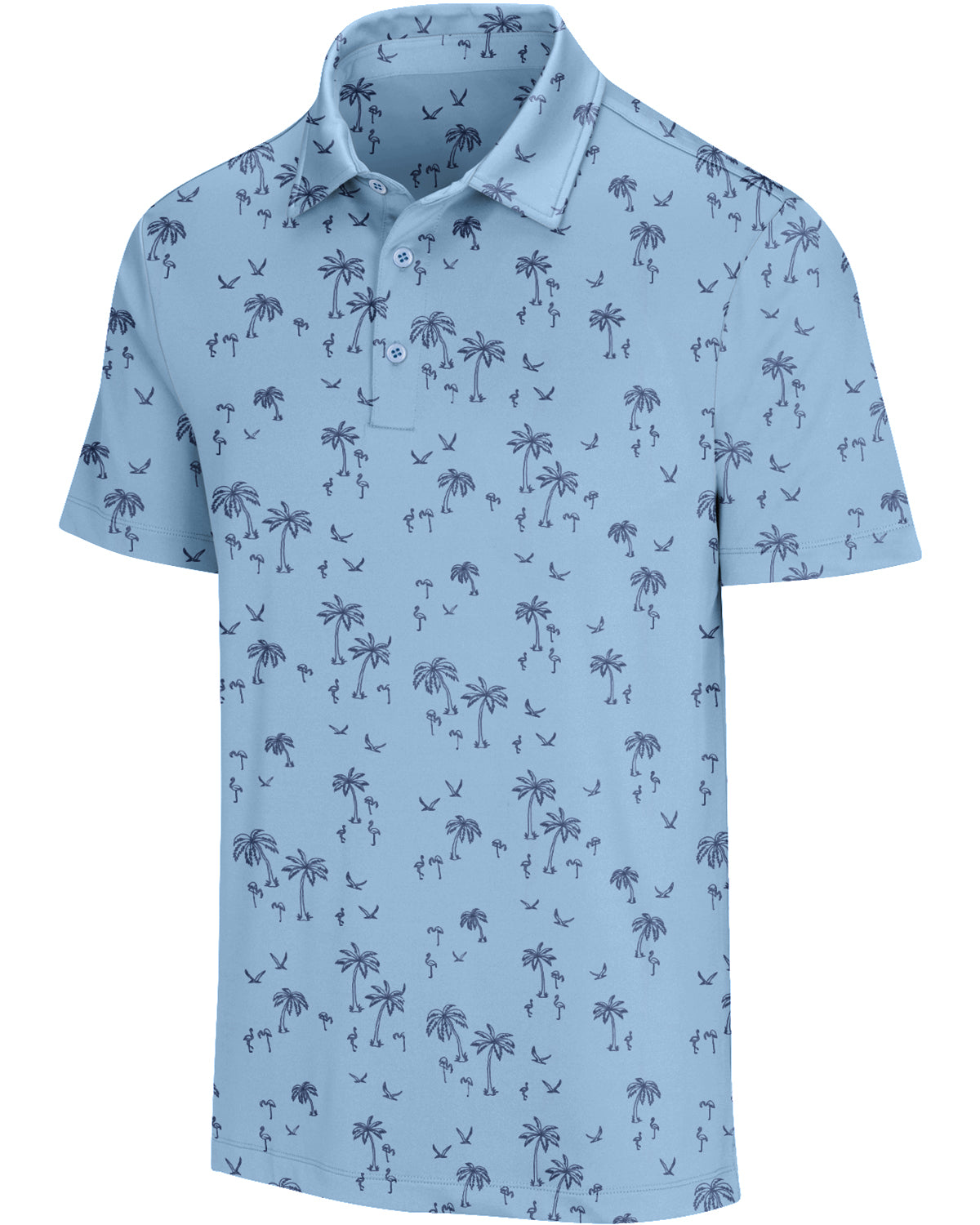 Mini Flamingo and Palm - Monsoon Blue-