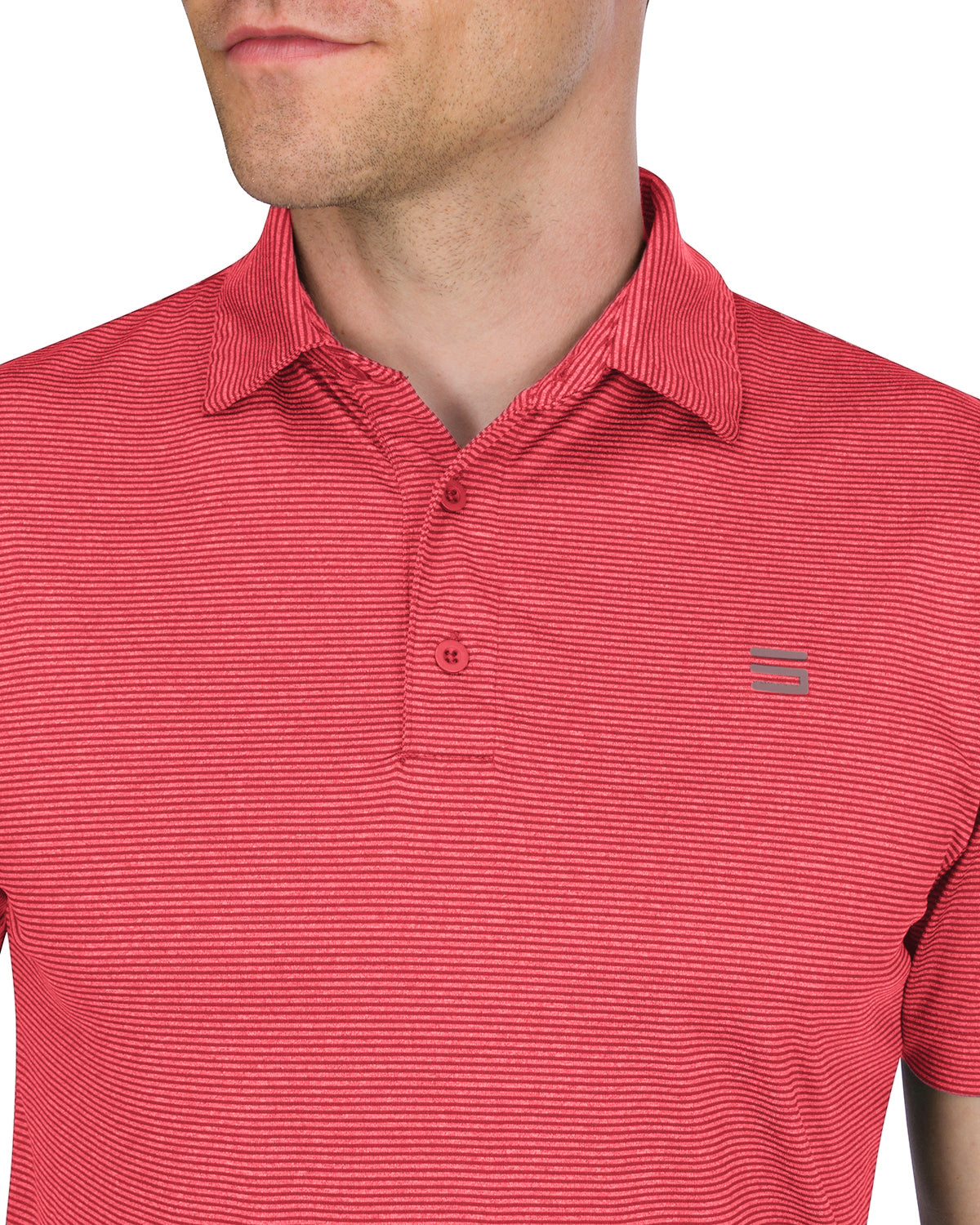 Three Sixty Six Men’s Thin-Striped Golf Polo Shirt