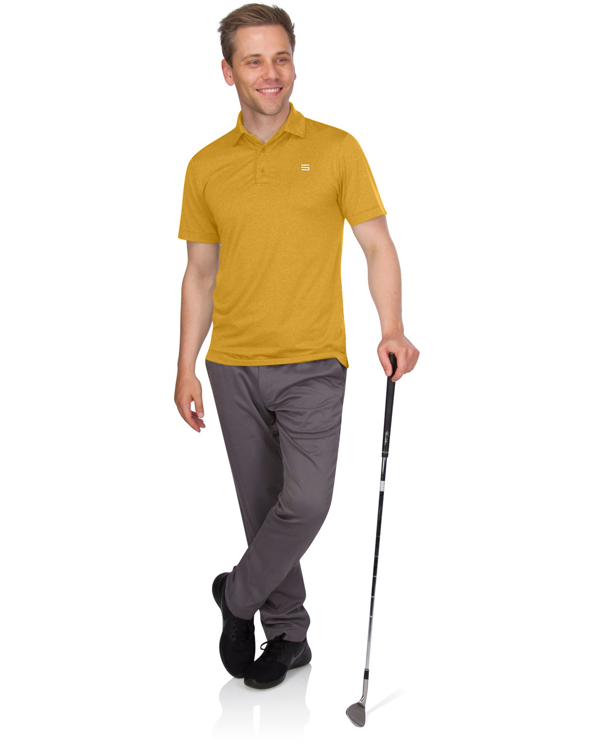 Three Sixty Six Men’s Thin-Striped Golf Polo Shirt