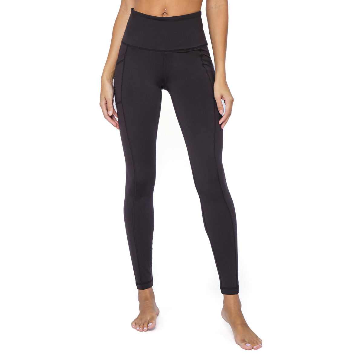 90 Degree By Reflex High Waist Fleece Lined Leggings with Side Pocket -  Yoga Pants - Black with Pocket - Large - Yahoo Shopping