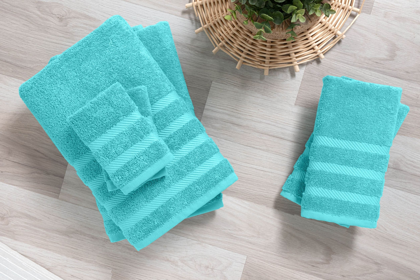 Antalya Turkish Cotton Bath, Hand, Washcloth Hotel Collection - 6 pc Towel Set