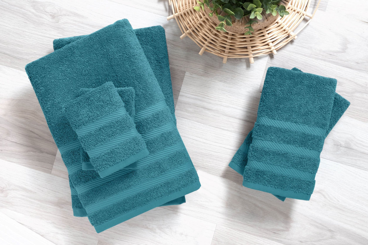 Antalya Turkish Cotton Bath, Hand, Washcloth Hotel Collection - 6 pc Towel Set