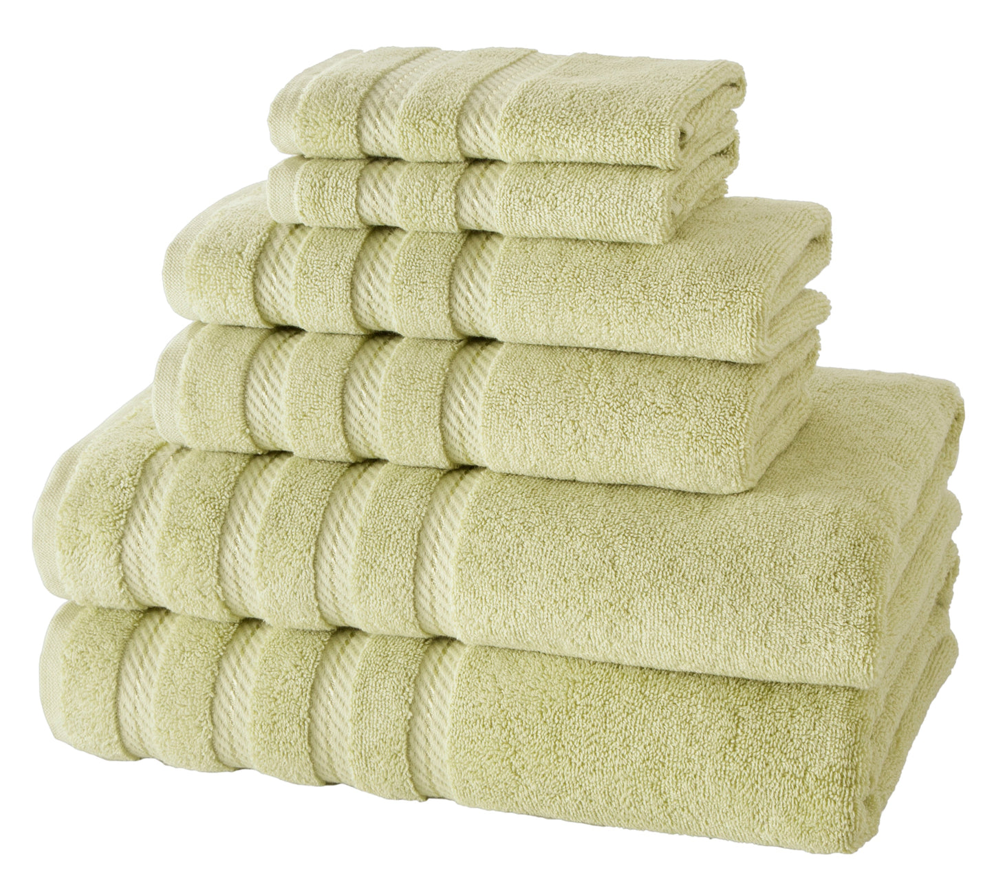 Antalya Turkish Cotton Bath, Hand, Washcloth Hotel Collection - 6 pc Towel Set