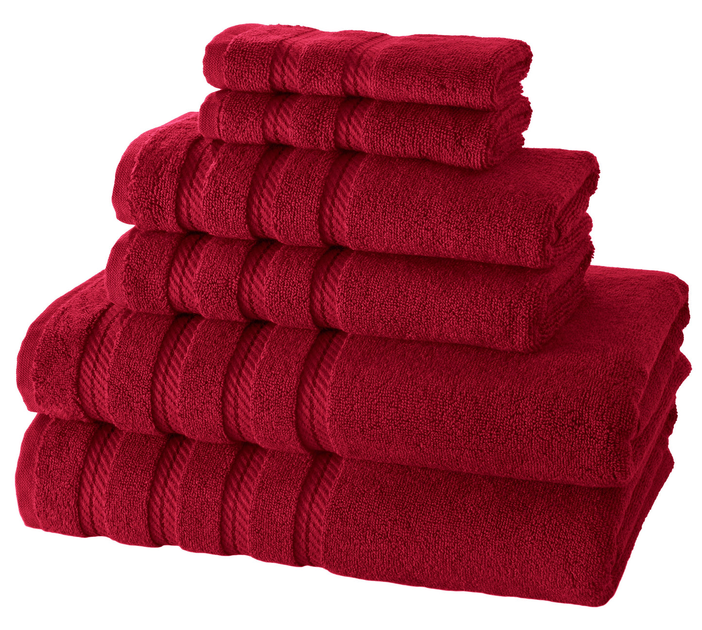 Antalya Turkish Cotton Bath, Hand, Washcloth Hotel Collection - 6 pc Towel Set