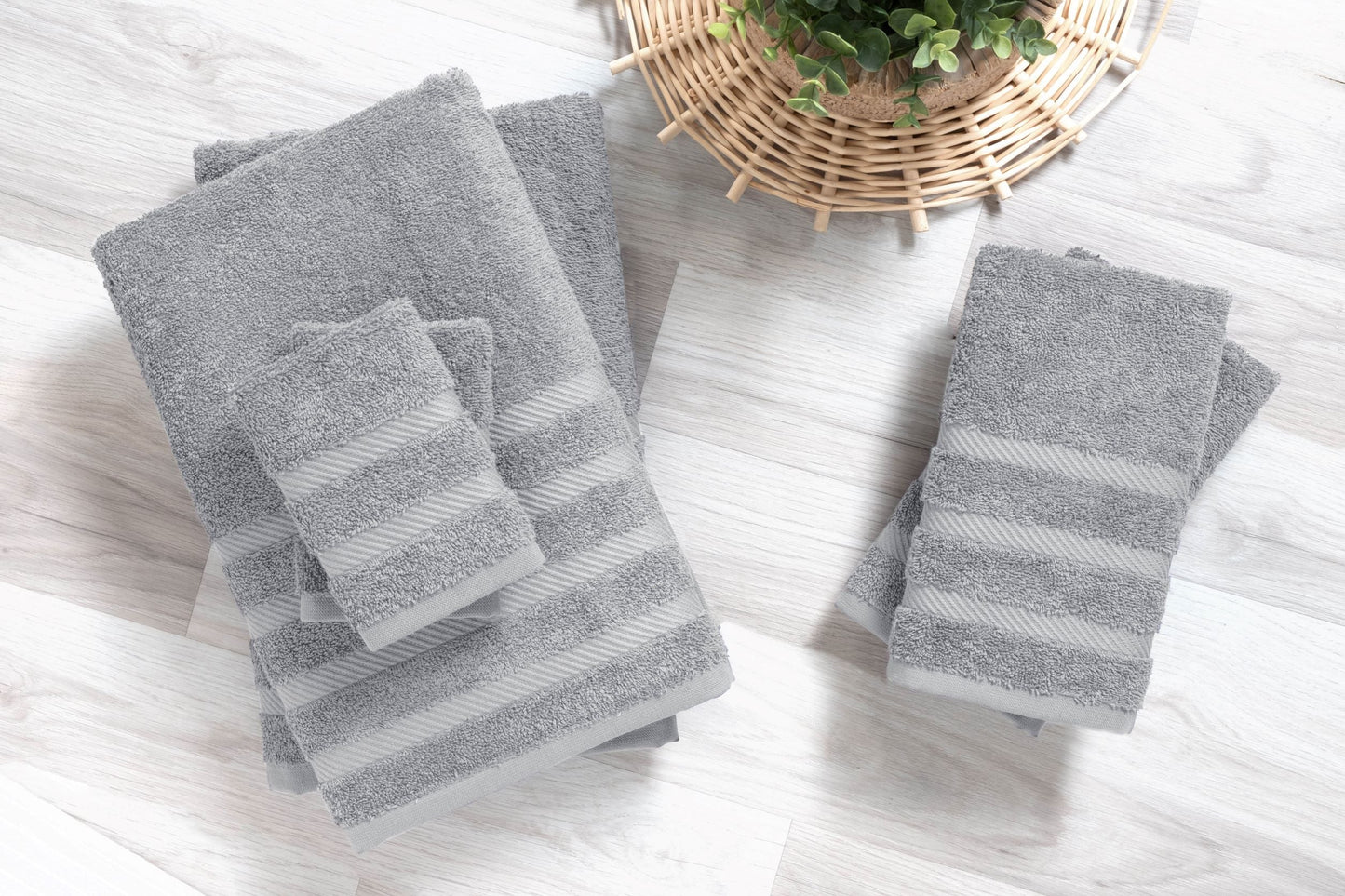 Antalya Turkish Cotton Bath, Hand, Washcloth Hotel Collection - 6 pc Towel Set