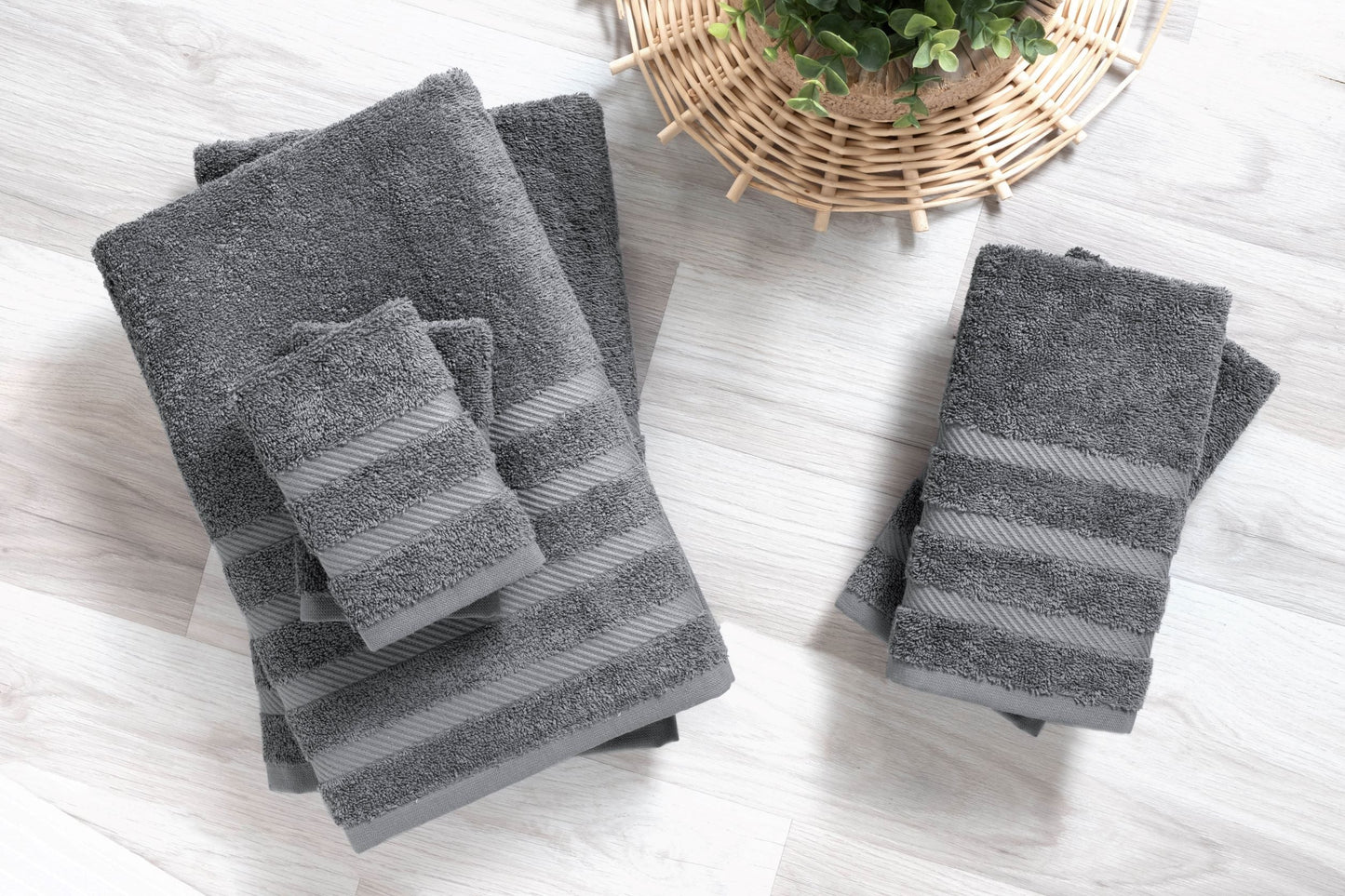 Antalya Turkish Cotton Bath, Hand, Washcloth Hotel Collection - 6 pc Towel Set