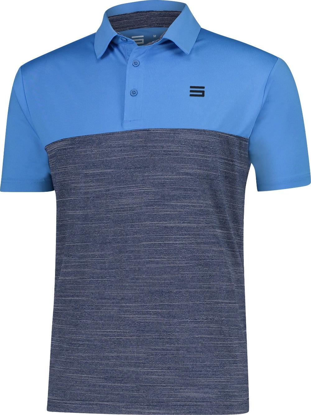 Three Sixty Six Men's Heathered Two-Tone Golf Polo