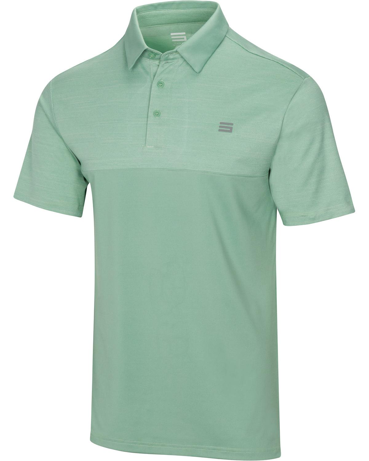 Three Sixty Six Men's Heathered Two-Tone Golf Polo