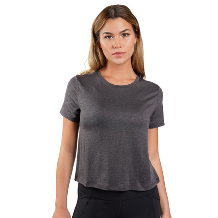 Yogalicious by Reflex Women's Cationic Two Tone Heather Short Sleeve C –  PROOZY