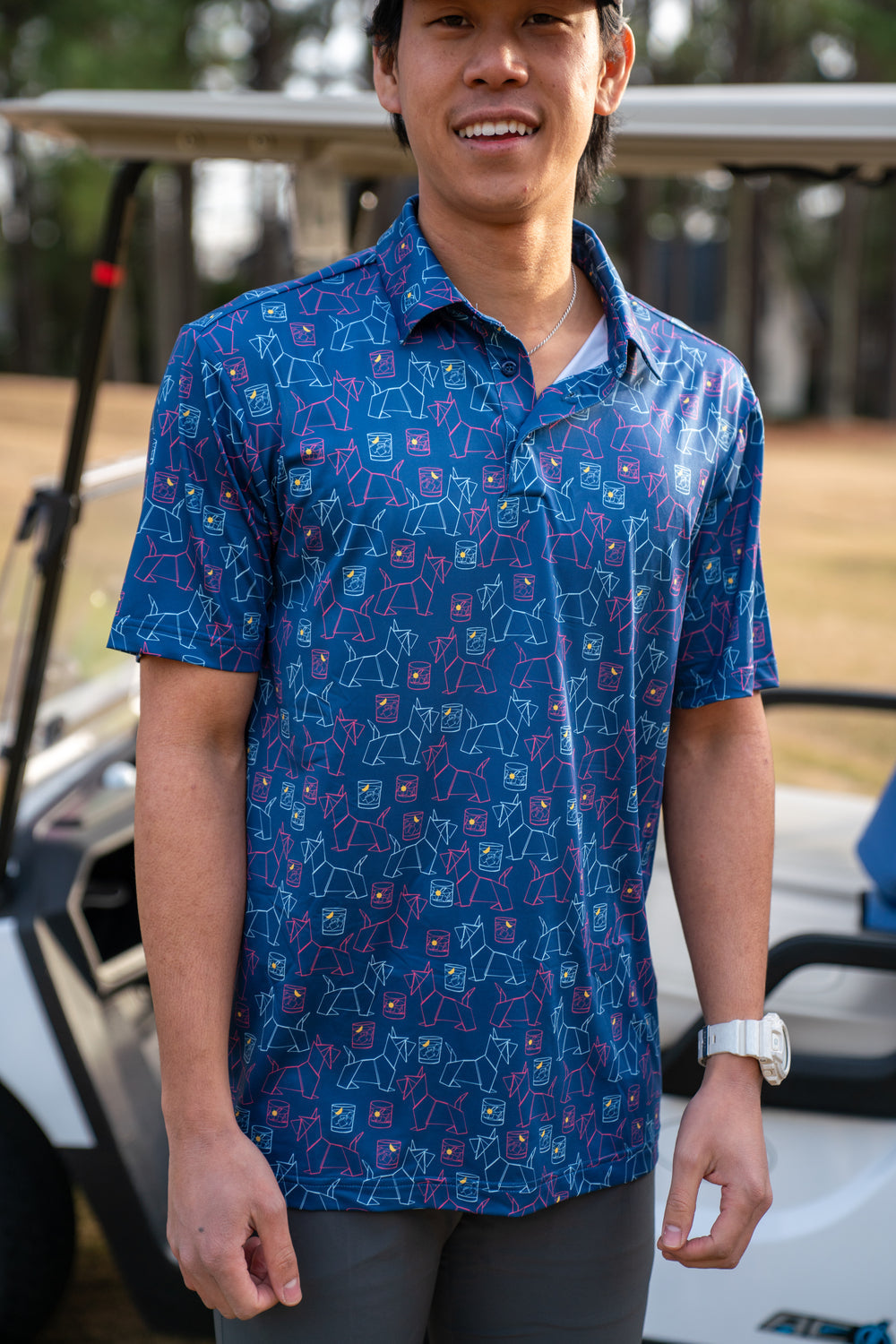 Three Sixty Six Men’s Print Golf Polos