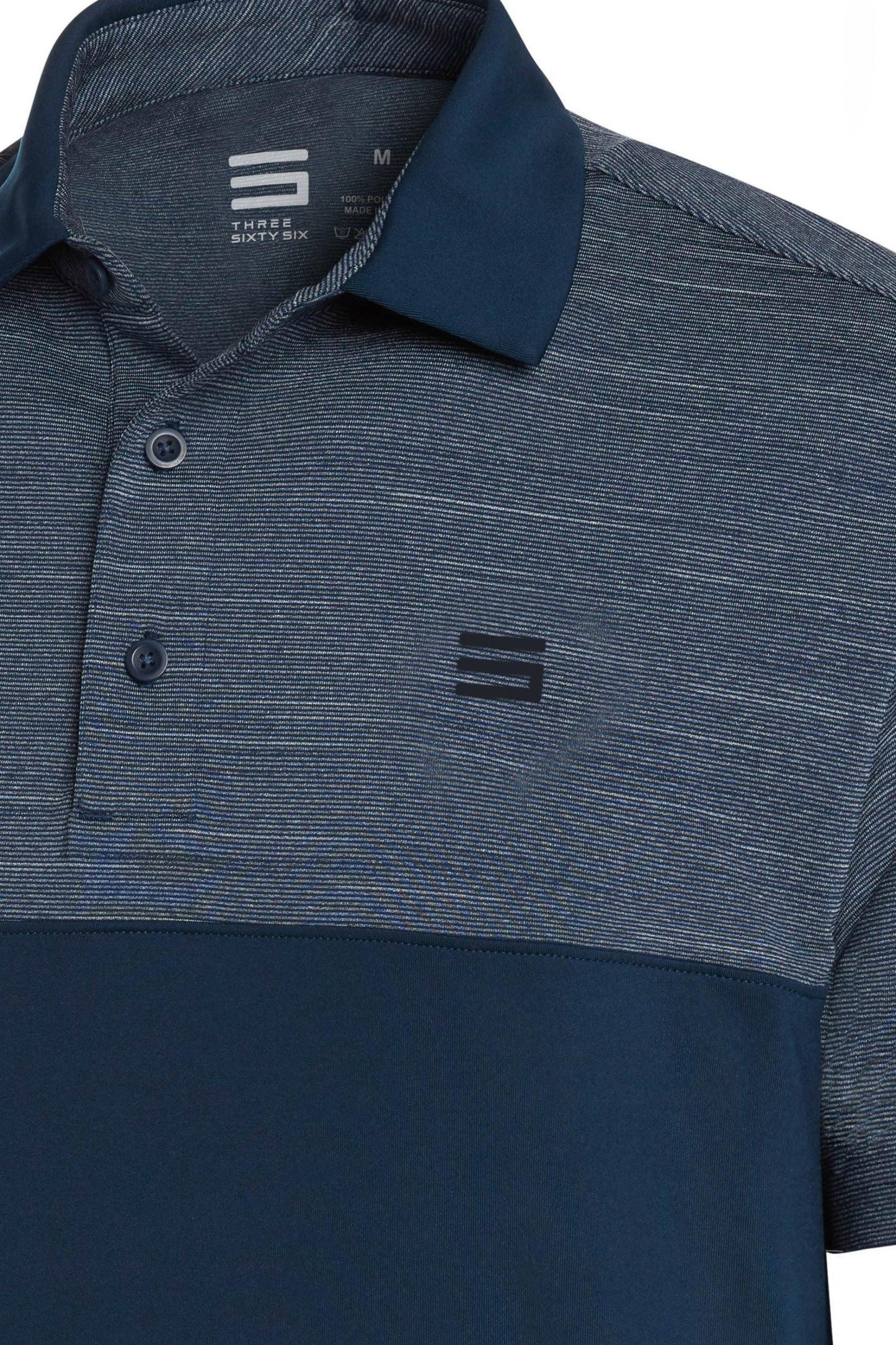 Three Sixty Six Men's Heathered Two-Tone Golf Polo