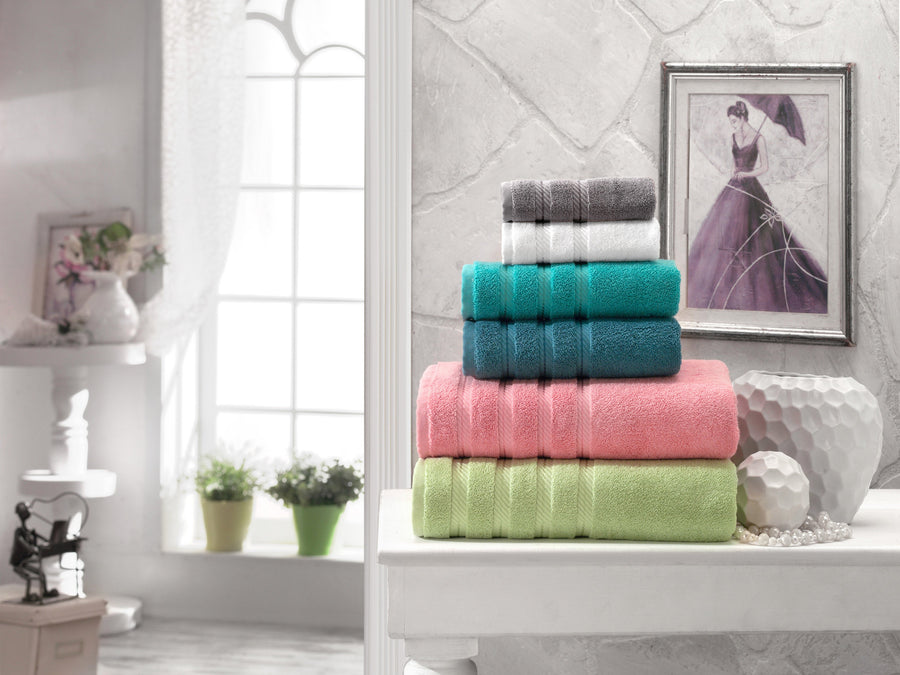 Antalya Turkish Cotton Bath, Hand, Washcloth Hotel Collection - 6 pc Towel Set