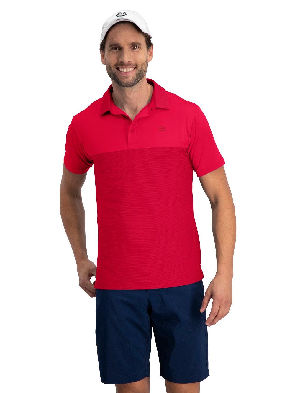 Three Sixty Six Men's Heathered Two-Tone Golf Polo