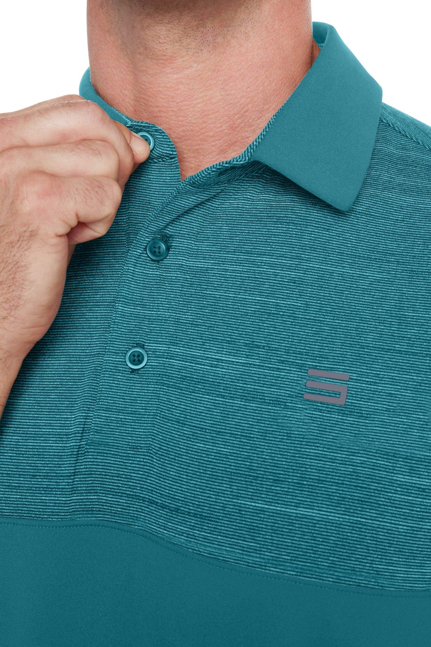 Three Sixty Six Men's Heathered Two-Tone Golf Polo