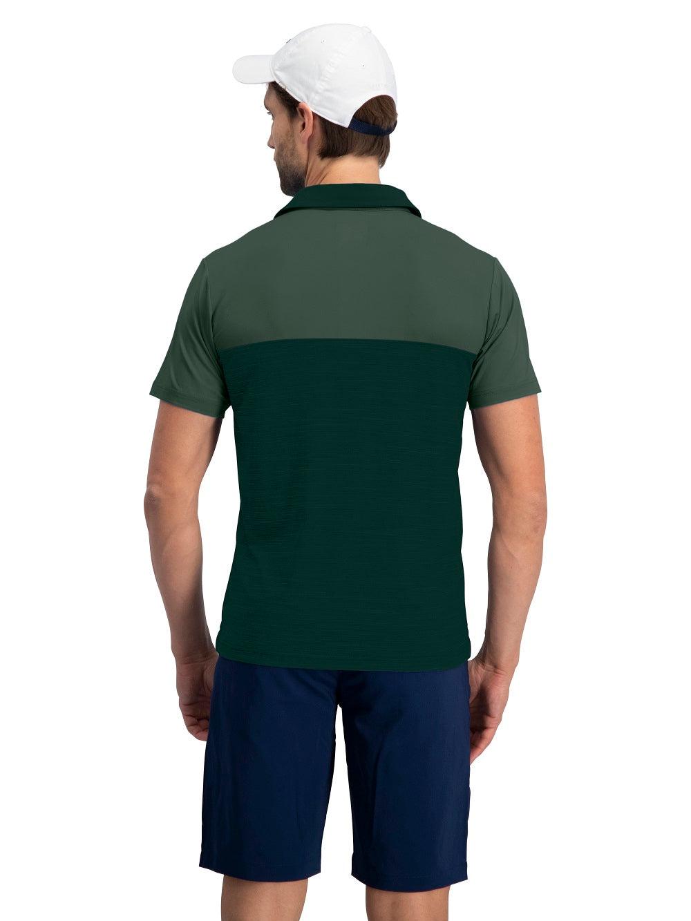 Three Sixty Six Men's Heathered Two-Tone Golf Polo