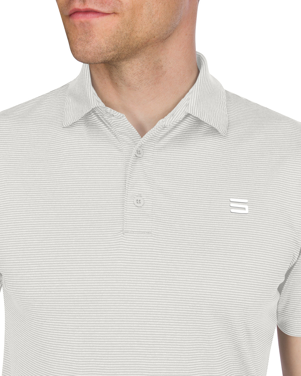 Three Sixty Six Men’s Thin-Striped Golf Polo Shirt