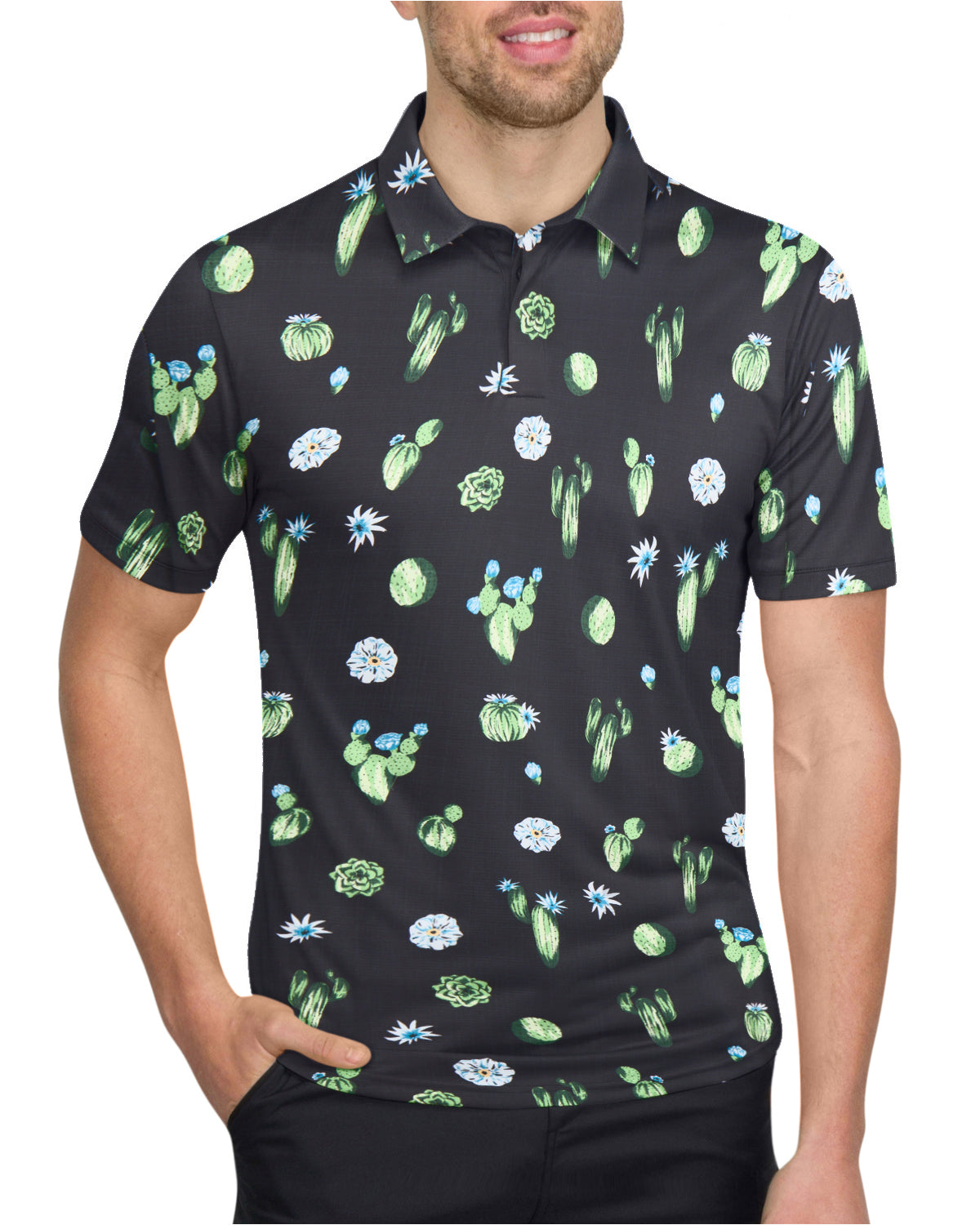 Three Sixty Six Men’s Print Golf Polos