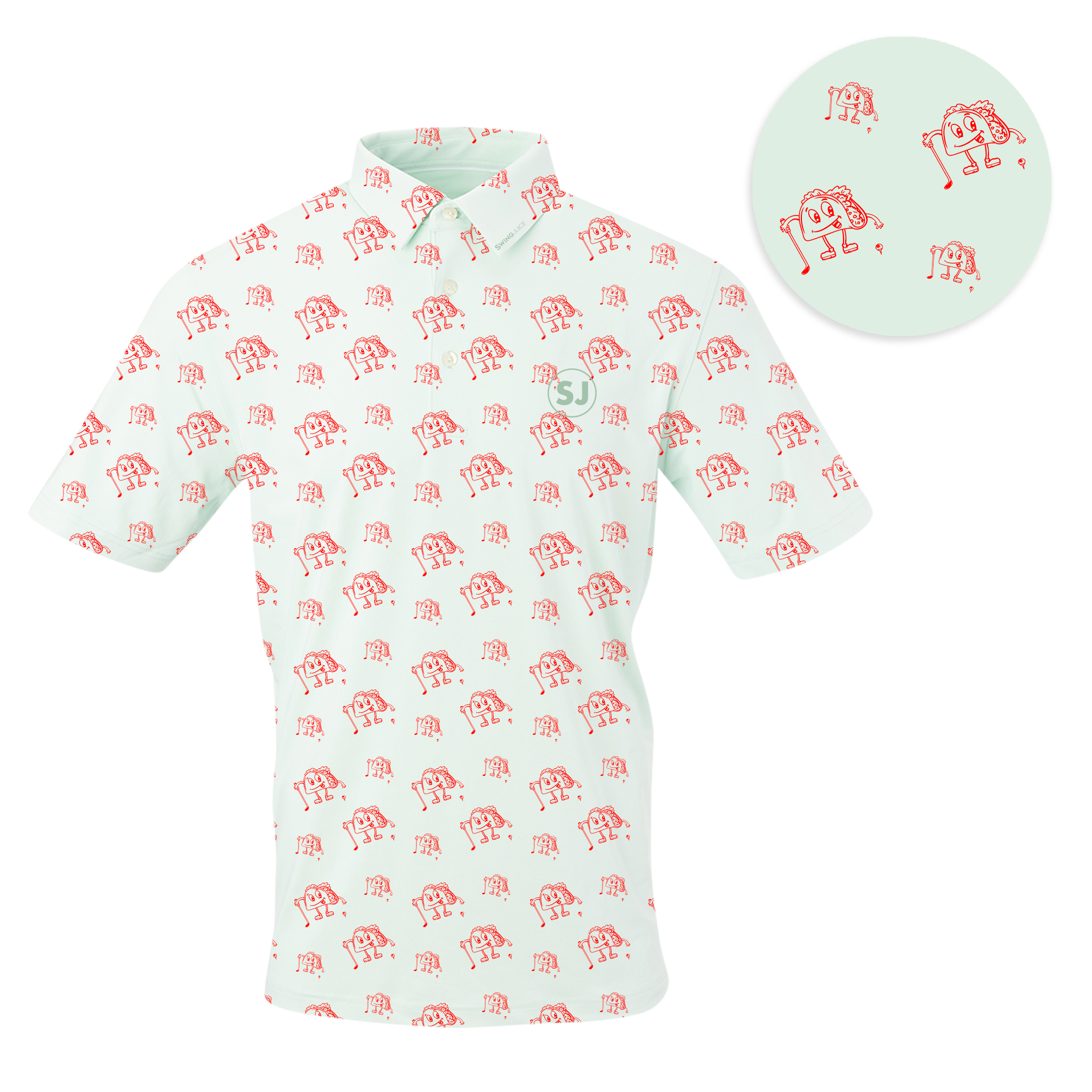 SwingJuice Golf & Tacos Men's Polo Mint – PROOZY