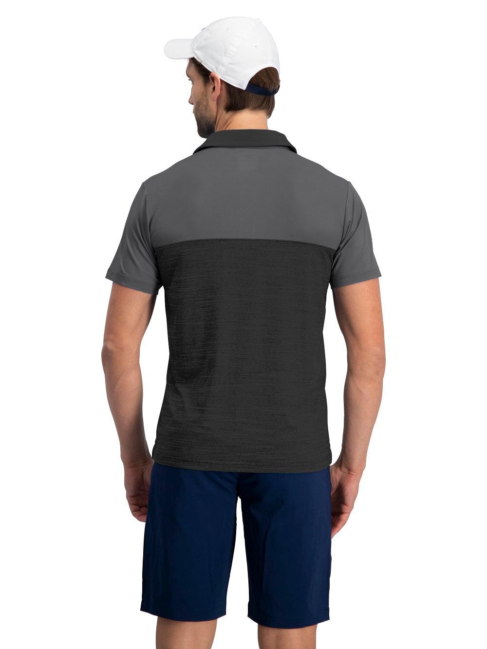 Three Sixty Six Men's Heathered Two-Tone Golf Polo