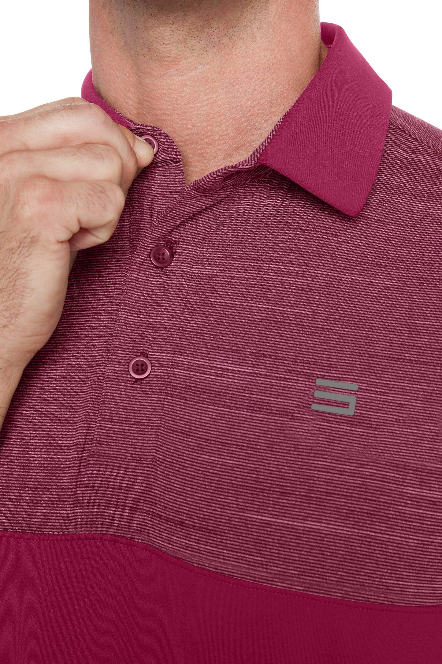 Three Sixty Six Men's Heathered Two-Tone Golf Polo