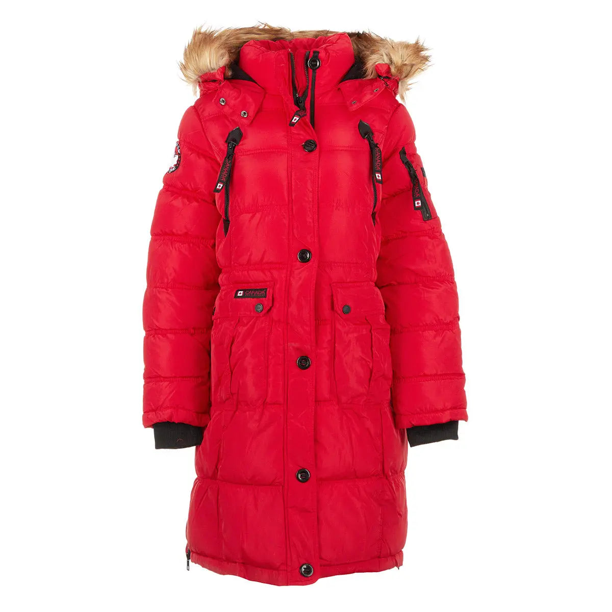 Canada Weather Gear Women's Long Puffer with Faux Fur and Sherpa