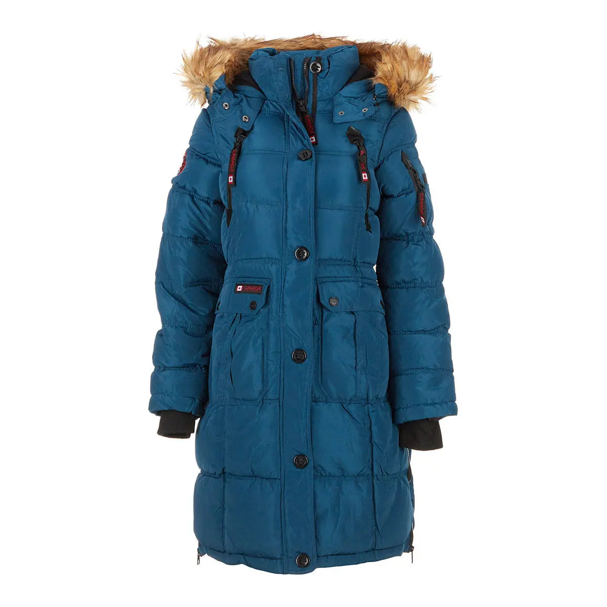 Canada Weather Gear Women's Long Puffer with Faux Fur and Sherpa Lined Hood