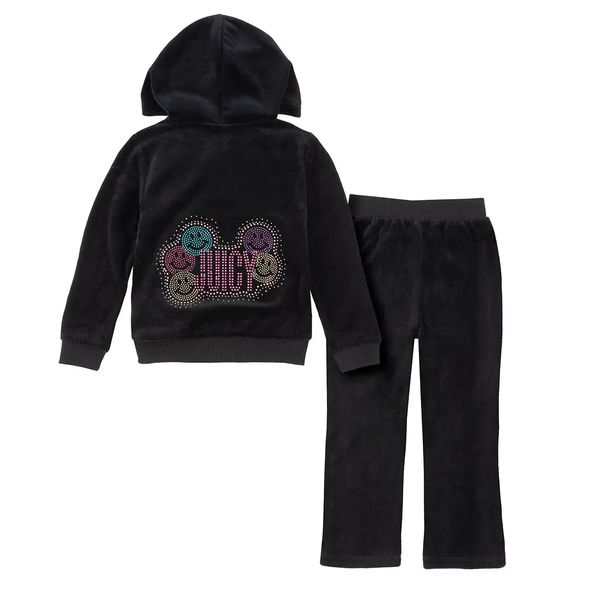 Juicy Couture Kids logo-print Velvet Tracksuit Set - Black